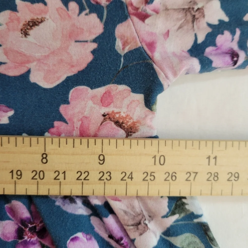 Posh Peanut Floral Top Baby Girl Sz 18-24 Mos Bamboo Viscose Long Sleeve Buttons